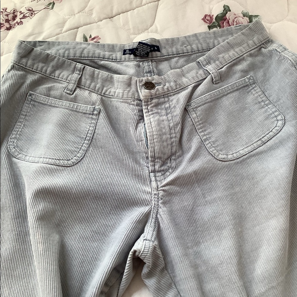 Stretch Blue Corduroy Pants